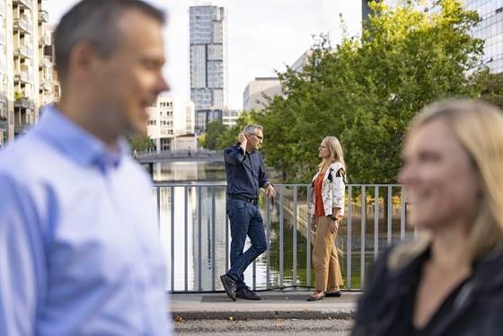 Fire kursister foran ITU