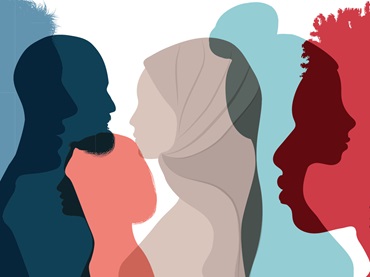 Diversitet, siluetter i forskellige nuancer